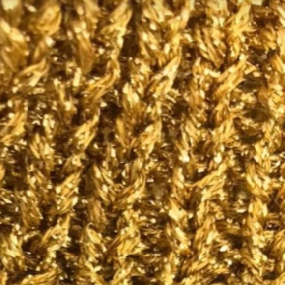 Holiday Metallic Gold Oversized Knit Sweater - Cable, Stockinette, Popcorn - Picture 2 of 6